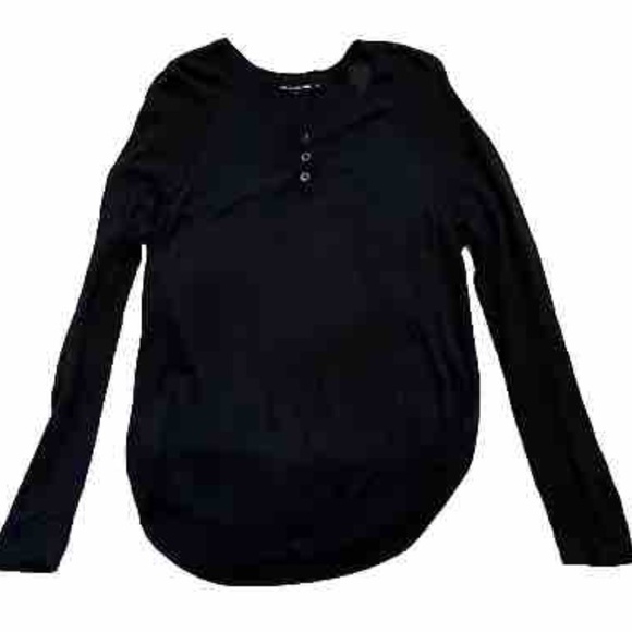 rag & bone Tops - RAG & BONE Jean Top Perforated Knit Sleeves Long Sleeve Size Medium Trendy